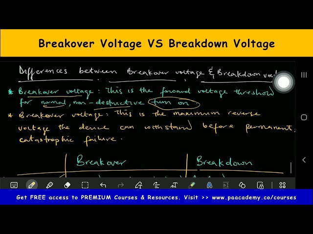 Differences Between Breakover Voltage and Breakdown Voltage Explained. Basic Electronics Courses.
