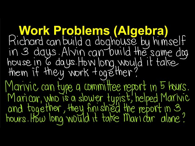 Work Problems | Algebra  (Tagalog/Filipino Math)