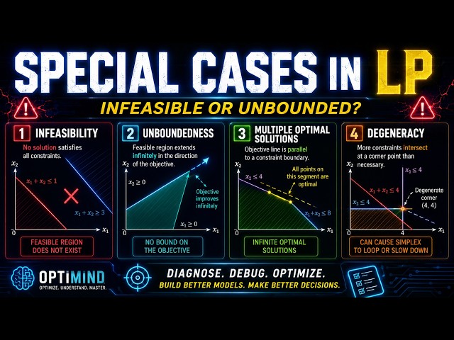 4 Special Cases in Linear Programming (Infeasibility, Unboundedness & More)