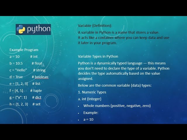 Variable & Variable Types in Python