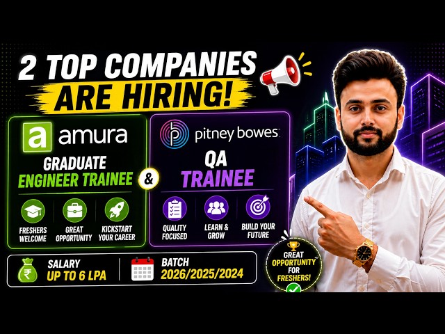No Coding Round | No % criteria | Batch 2026/25/24 batch | Amura + Pitney Bowes are hiring #itjobs