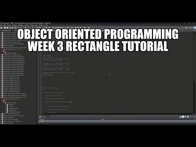 Object oriented programming week 3 Rectangle tutorial