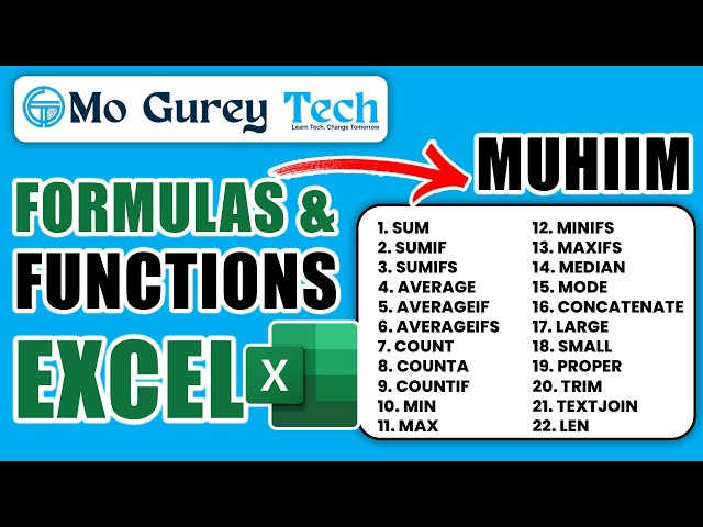 Formulas and Functions in Microsoft Excel Afsoomaali