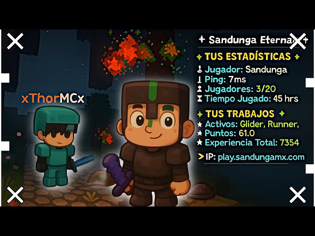 SERVER MINECRAFT 1.21.7 JAVA Y BEDROCK mc.sandungamx.com 📌 Puerto: 24658