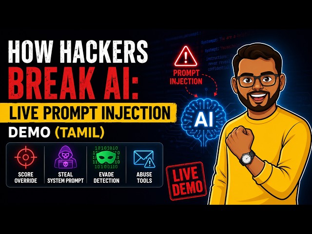 How Hackers Break AI 🤯 Live Prompt Injection Attack Demo (Tamil)