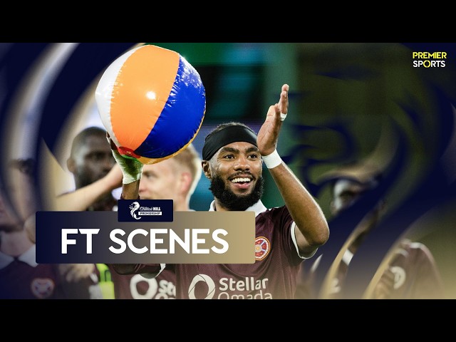 Full-time scenes | Hearts players and fans celebrate opening Edinburgh Derby win of the season