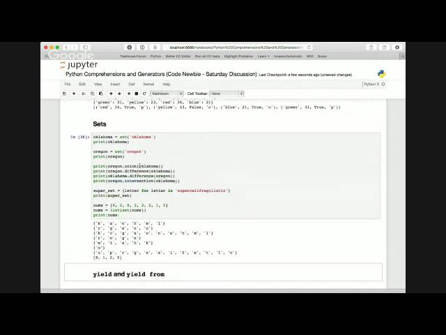 #SaturdayDiscussion - Python Comprehensions and Generators with Kenneth Love