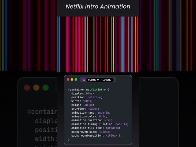 Netflix  intro using HTML CSS and JavaScript wepsite design tutorial #coding #html5