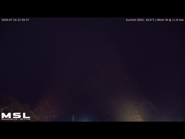 🔴 LIVE: Mayon Volcano Eruption, PH (SSW view) [RPi IMX-V1cam] 11:00 Jul-10-2026 (PST)