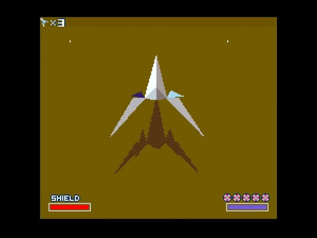 Star Fox (SNES) but it doesn't lag.  60FPS High Frame Rate