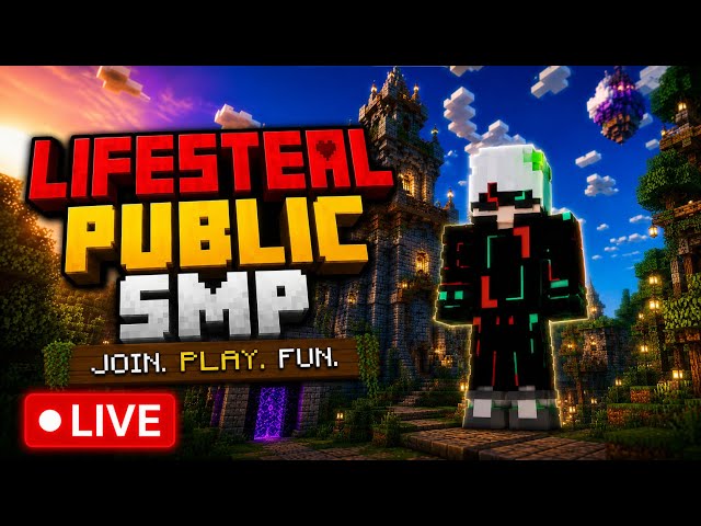 MINECRAFT INDIA LIVE - Lunching 24/7 Public Lifesteal SMP Java + Bedrock #minecraftlive #smp