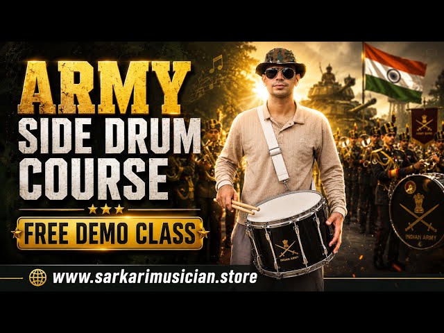ARMY SIDE DRUM COURSE | FREE DEMO CLASS | #armymusician #sarkarimusician #sidedrum 