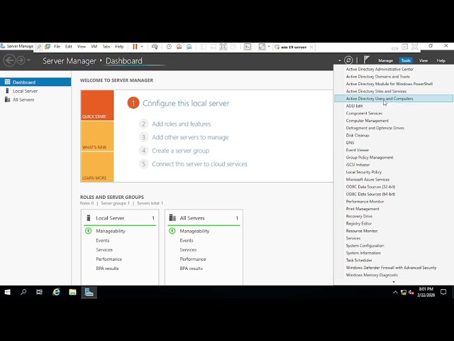 1- إدارة Active Directory بالكامل: Users و OU و Group Policy