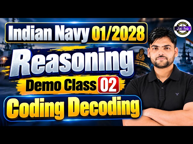 Indian Navy 01/2028 SSR/MA Reasoning Demo Class 02 | Indian Navy Reasoning Coding Decoding Class