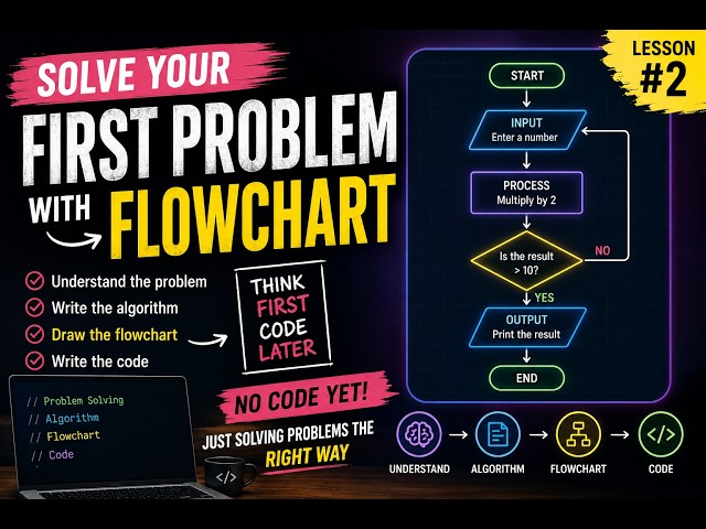 Solve Your First Problem with a Flowchart | Algorithms & Problem Solving #2