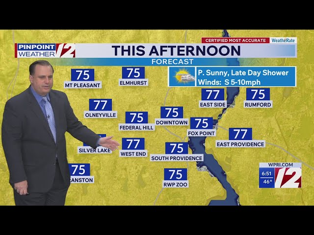 Pronóstico del tiempo de WPRI 12 para el 2/6/26: Más calor hoy; aún más cálido a finales de semana