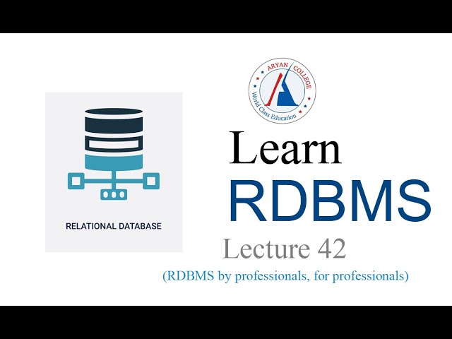 RDBMS Lecture 42( Database Models)