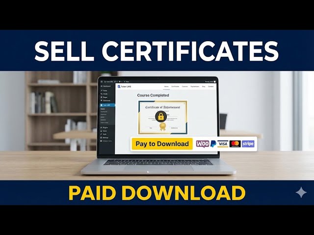 Monetize Free Tutor LMS Courses by Selling Certificates (Paid Download Plugin)