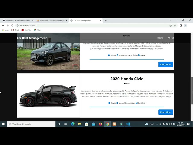 Complete car rent management system script using php mysql