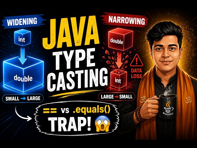 Java Type Casting & Wrapper Classes in Hindi | Upcasting, Downcasting, Widening & Narrowing