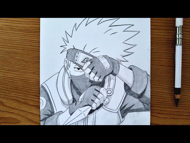 How To Draw Kakashi Ready To Activate Sharingan || Naruto Drawing Tutorial