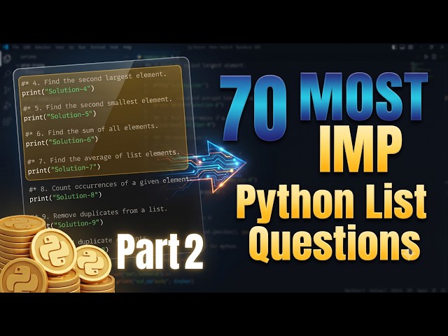Most Important Python List Interview Questions | List Practice Part 2 | DON'T MISS