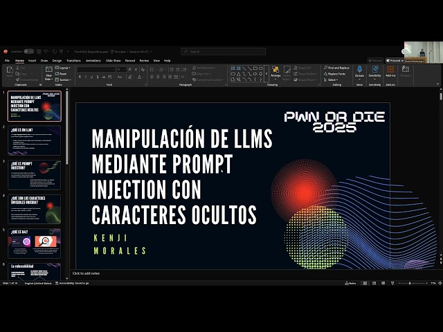 PWNORDIE 2025, Manipulación de LLMs mediante Prompt Injection con caracteres ocultos - Kenji Morales