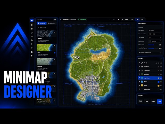 FiveM Minimap Designer Script 🗺️ Design Your Own Map IN-GAME, Zones, Postals, Live Preview (ESX/QB)