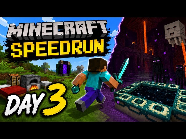 Minecraft speedrun Day 3 | #minecraft #manhunt