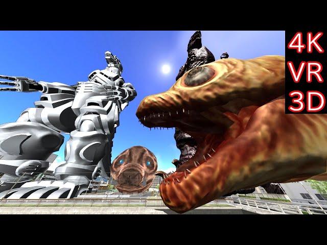 【MMD VR180】 Shin Godzilla ＆ MechaGodzilla ＆ Mothra(シンゴジラ ＆ メカゴジラ ＆ モスラ)