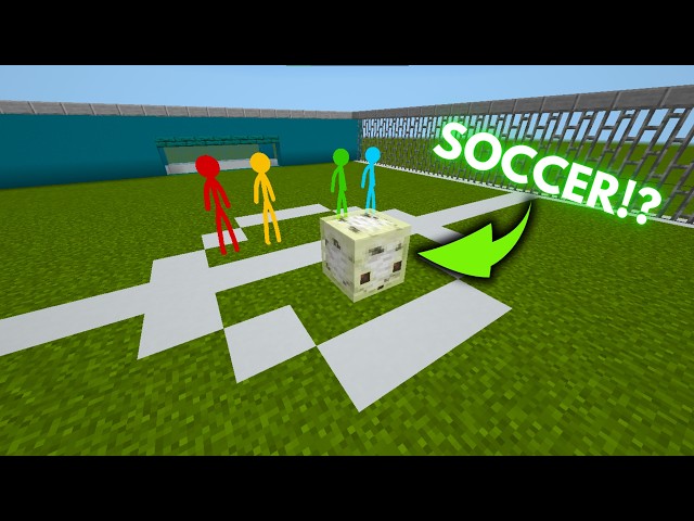 I Made These Stick Figures Play Football with Sulfur Cube in Minecraft Bedrock