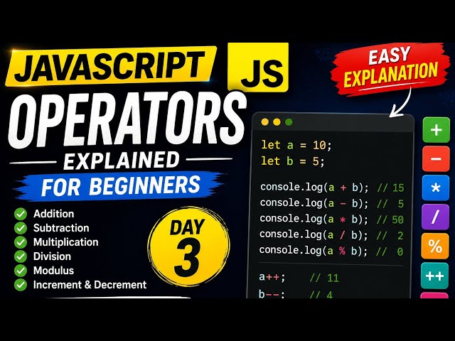 JavaScript Operators Tutorial for Beginners | Learn JS Operators Easy Way