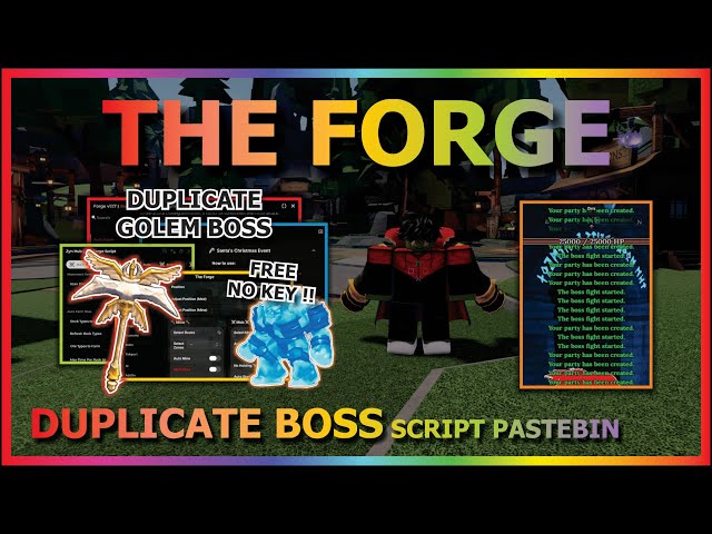 THE FORGE Script Pastebin 2025 AUTO FARM, DUPLICATE GOLEM BOSS, ORE SKIPPER, AUTO FORGE (NO KEY) ⚔️