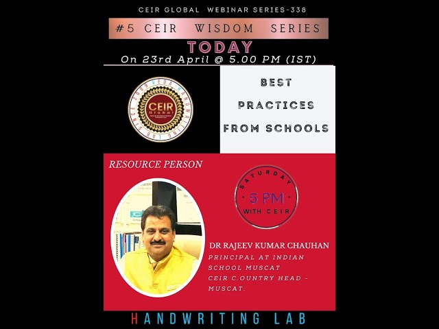 Saturday Webinar Series @ CEIR on Best Practices from Schools