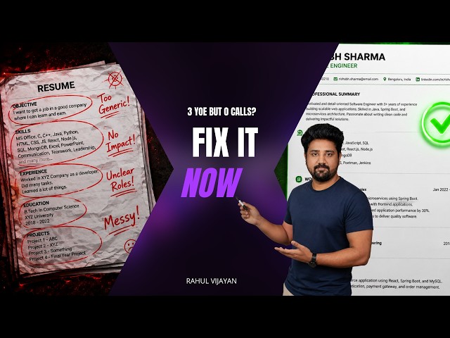 Live Resume Teardown Why 3+ YOE Developers Get Rejected @Rahul_Vijayan  #atsresume #resumetips