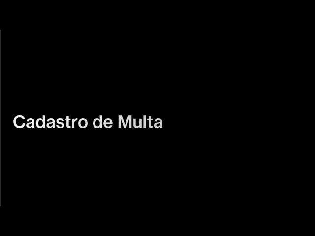 Cadastro de Multa