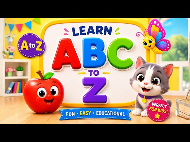 Learn ABCs A to Z with Fun! 🔤 | Alphabet Learning Video for Kids #learning #abcdrhymesforkids