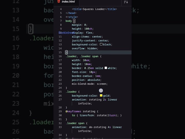 CSS Animation: Rotating Squares Loading Effect 💻