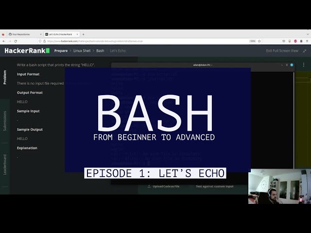BASH from beginner to advanced: Solutions to Hackerrank Challenges - Episode 1: Let's Echo