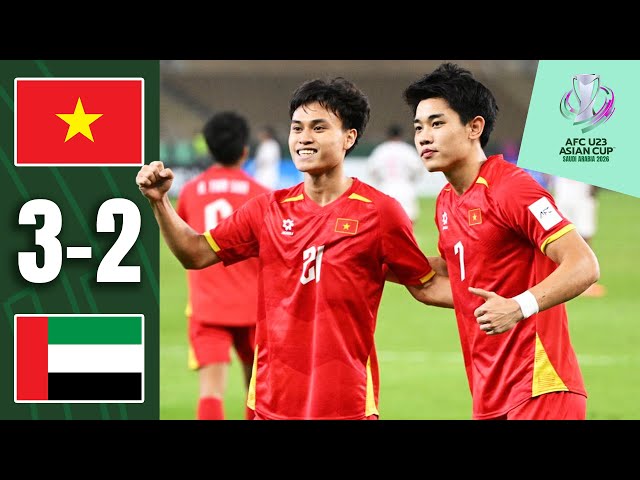 VIETNAM fight their way into the semi-finals! | Vietnam - UAE | Highlights | AFC U23 Asian Cup™