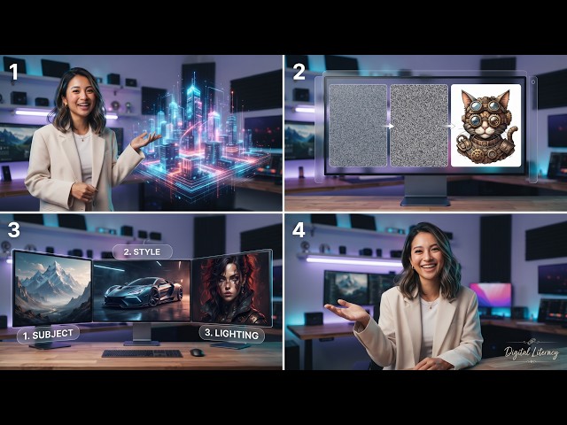 How AI Image Generators Work" tutorial, now featuring Emi as our host.