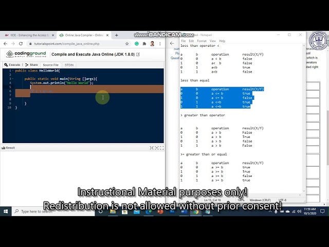 Relational Operators in Java Program