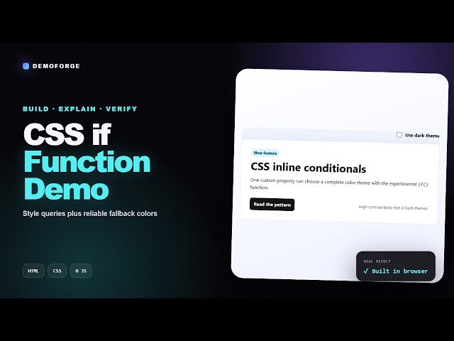 CSS if() Function: Build a Theme-Aware Component