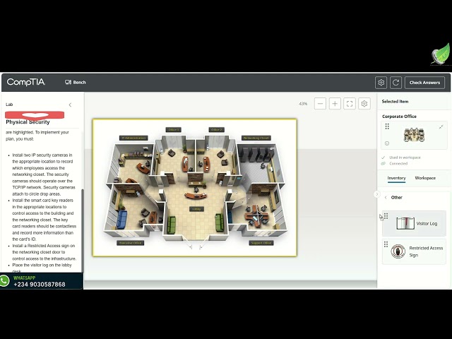 9.4.2 Lab Implement Physical Security - CompTIA Testout Lab