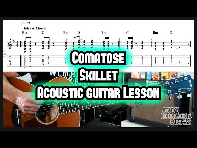 How to play Skillet Comatose Guitar Lesson (acoustic guitar)