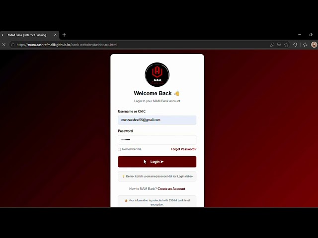 🚀 Project — Bank Website