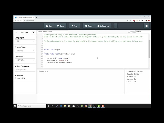 C#Tutorial in Tagalog 101 Automatic Properties