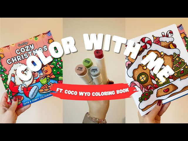 color with me (asmr) | Cozy Christmas | Coco Wyo | gingerbread house | ohuhu markers | arrtx