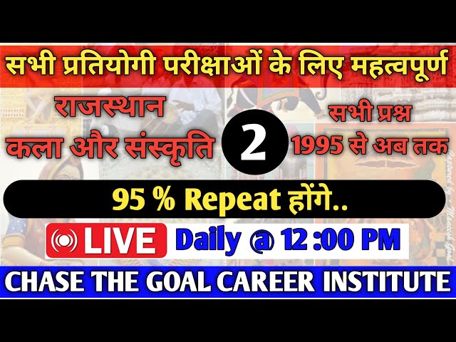 Rajasthan Art & Culture 30 years PYQs I 1995 से 2025 तक पूछे गए महत्वपूर्ण  प्रश्न I Imp Questions I