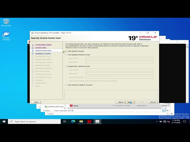 How to install Oracle 19c on Window Machine